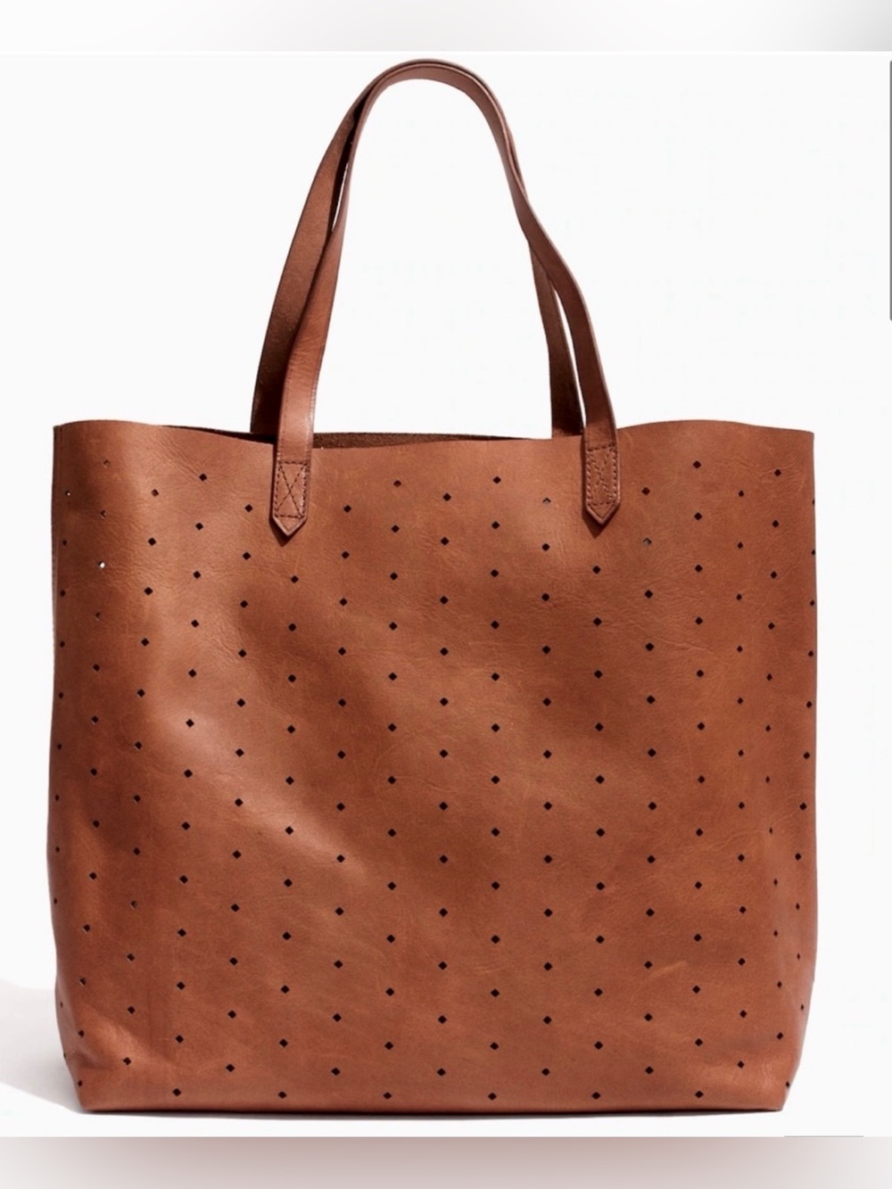 Madewell Perforated Leather Signature Tote – Rich Patina & Character